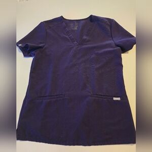Figs Technical Collection Scrub Top in Dark Purple Nurse Work Size Small